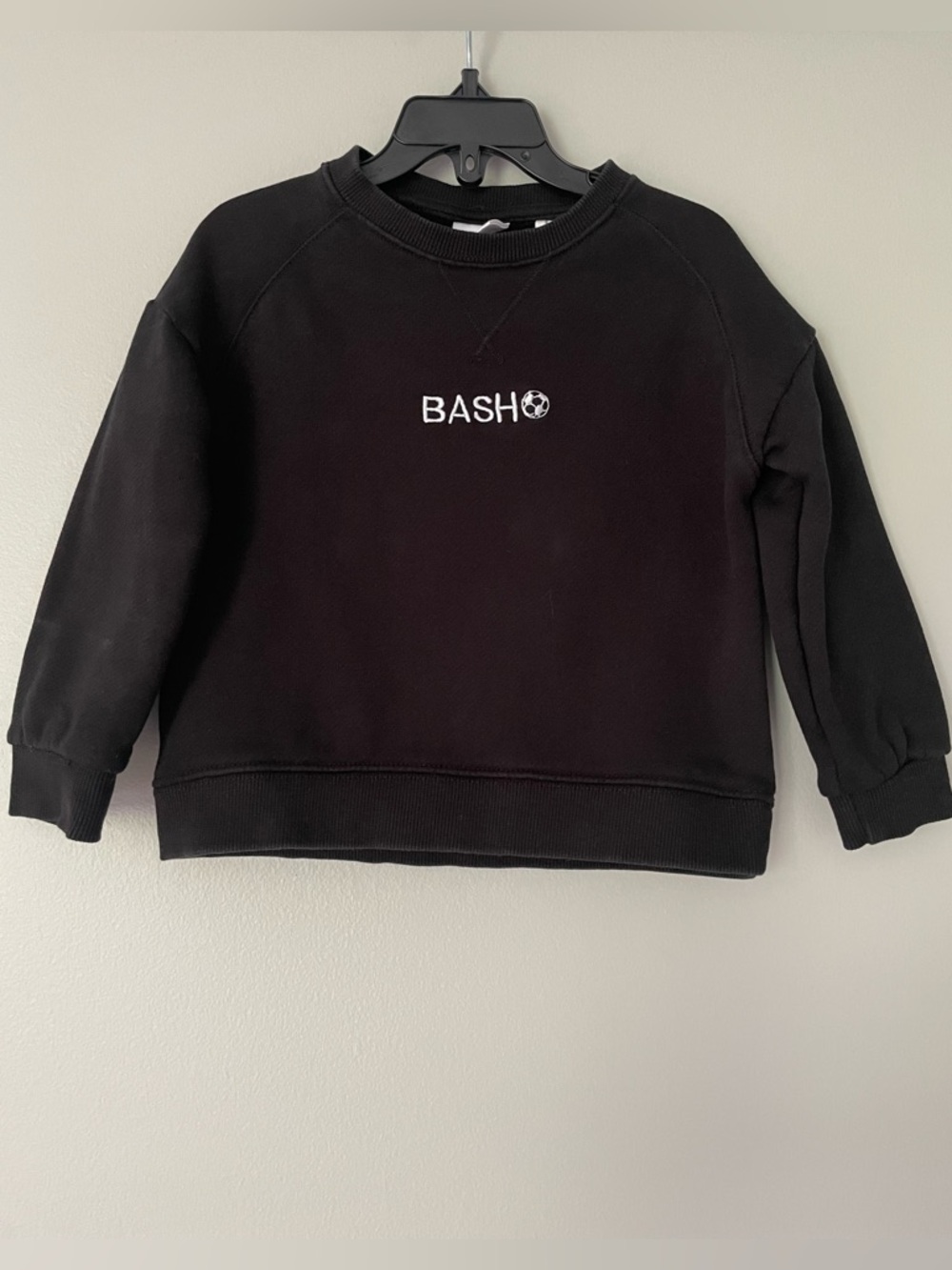 Zara Black Soccer Ball Embroidered Crewneck Sweatshirt